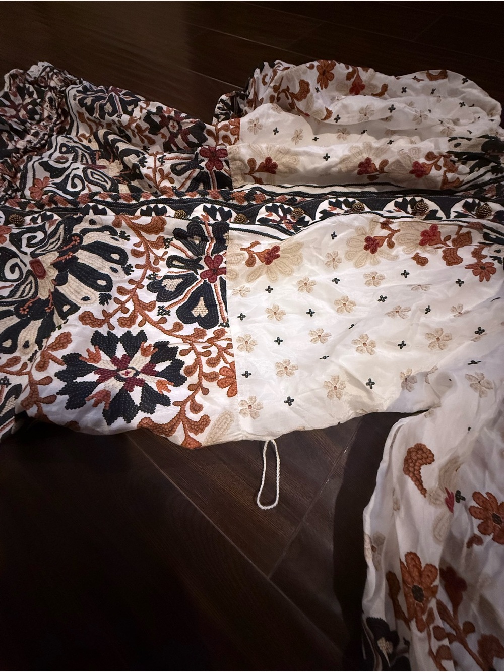 NWT FARM Rio Flower Fan Tapestry Off-White Mini Dress Size M - Picture 6 of 9